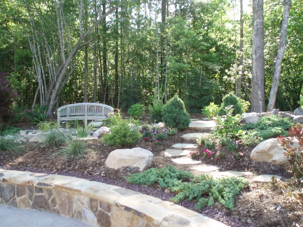 Professional landscape installation with custom design in Chapel Hill, NC by Accent Design