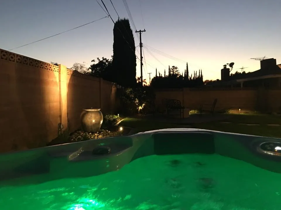 Custom outdoor landscaping in Orange, CA - Accent Lighting and Sprinkler