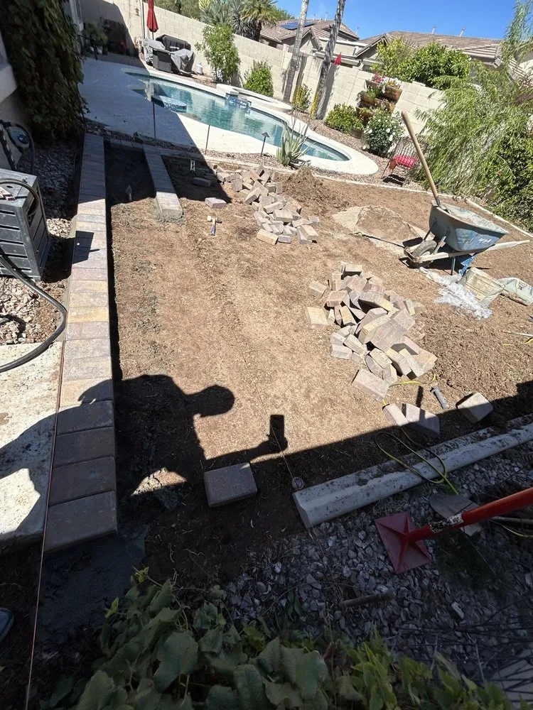 Professional garden landscaping with custom design in Mesa, AZ by ACO Landscape & Grading Service
