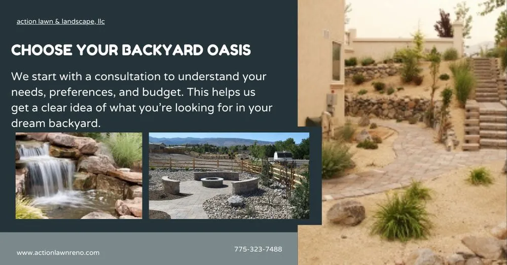 Custom outdoor landscaping in Reno, NV by Action Lawn & Landscape