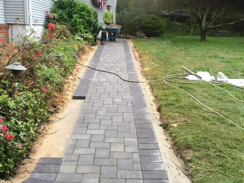 Local landscape installation in Medford, NY by AD Paving & Masonry