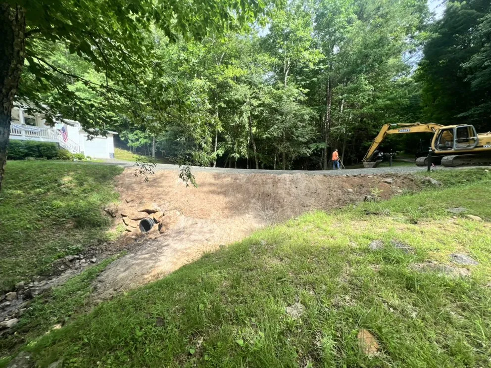 Custom residential landscaping in Spruce Pine, NC by Adam Young Trucking & Grading