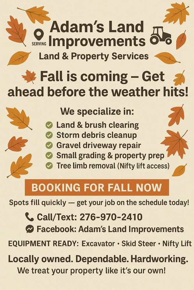 Professional yard cleanup service for homes in North Tazewell, VA by Adam's Land Improvements