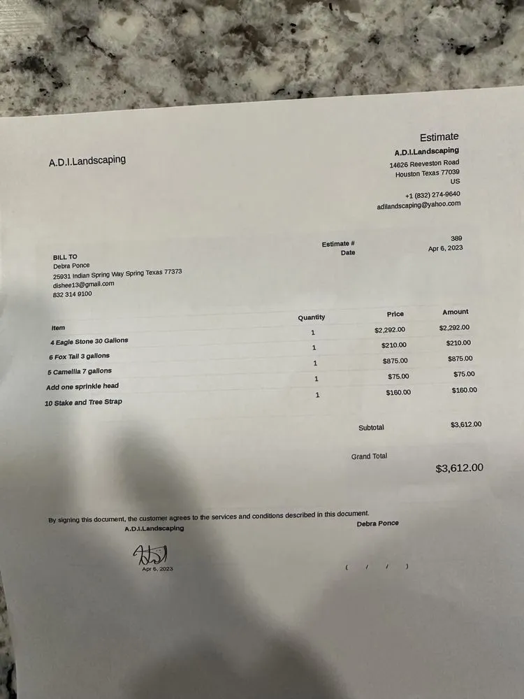 Custom landscaping services experts serving Houston, TX - A.D.I Landscaping & Tree Service