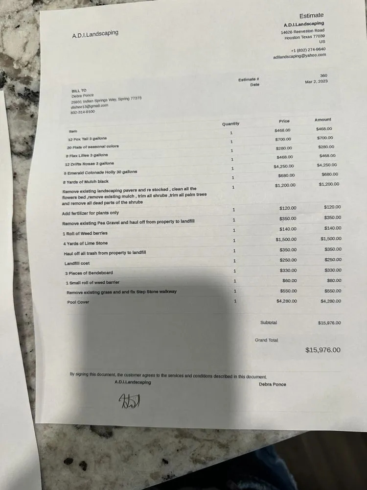 Top-rated landscaping services near you in Houston, TX by A.D.I Landscaping & Tree Service