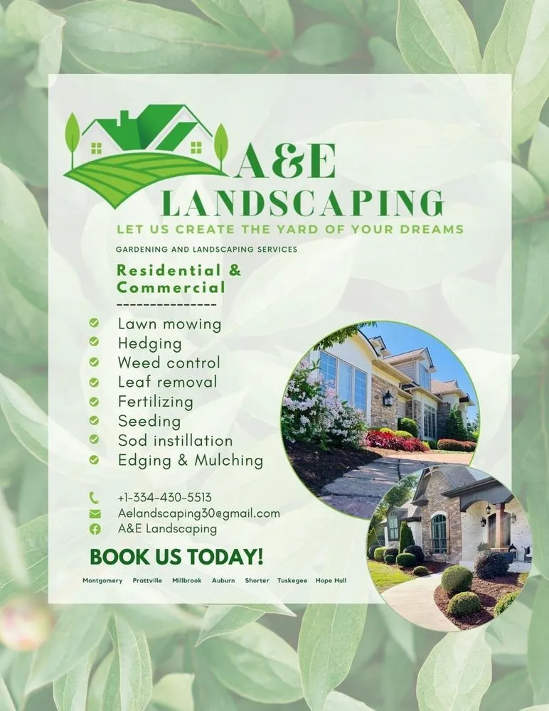 Expert yard maintenance near you in Montgomery, AL by A&e Landscaping