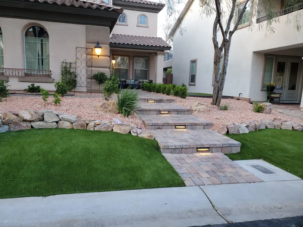 Top-rated yard maintenance with custom design in Las Vegas, NV by Aesthetic Landscapes