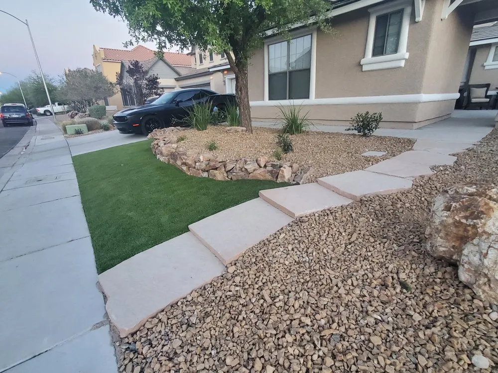 Top-rated lawn mowing service for homes in Las Vegas, NV by Aesthetic Landscapes