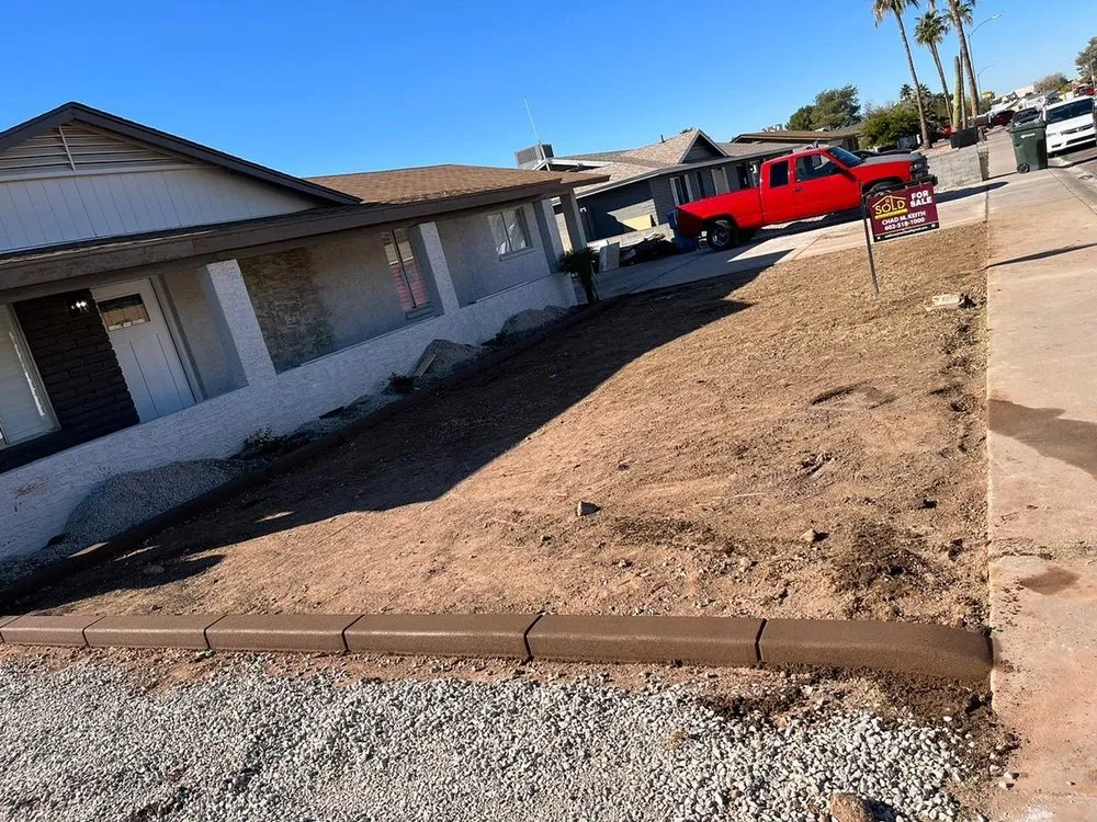 Top-rated landscape installation with custom design in Glendale, AZ by Affordable Curbing