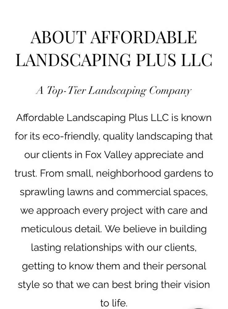 Professional yard maintenance experts serving Menasha, WI - Affordable Landscaping Plus