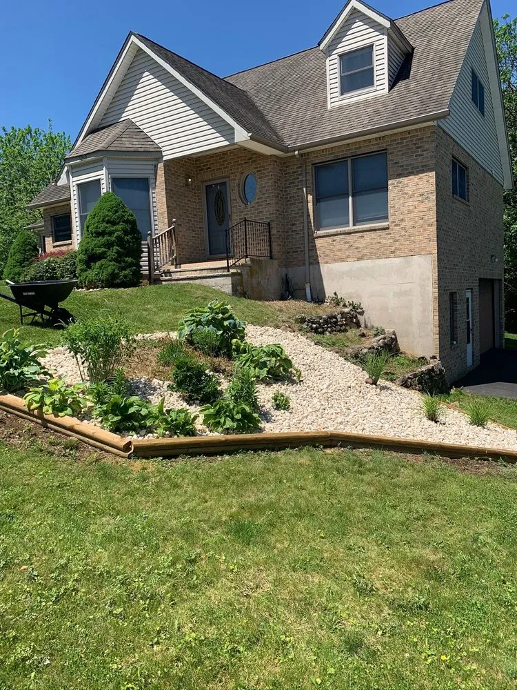 Local outdoor landscaping with custom design in Easton, PA by Affordable Lawn Care