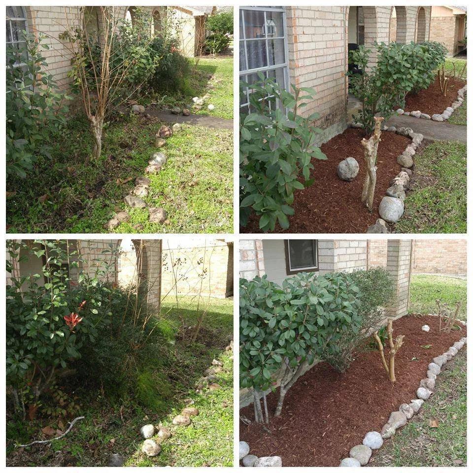 Custom garden landscaping in Angleton, TX by Affordable Lawn Care Solutions