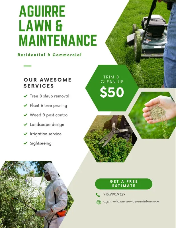 Custom lawn care service for beautiful yards in El Paso, TX by Aguirre Lawn Service & Maintenance