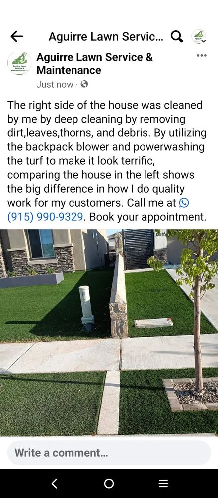 Professional lawn care service for homes across El Paso, TX - Aguirre Lawn Service & Maintenance
