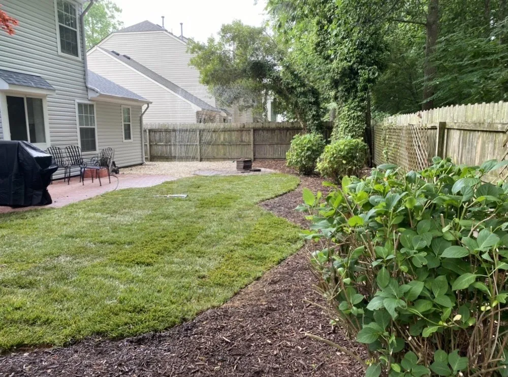 Local lawn mowing service with custom design in Suffolk, VA by Ahoy Pools