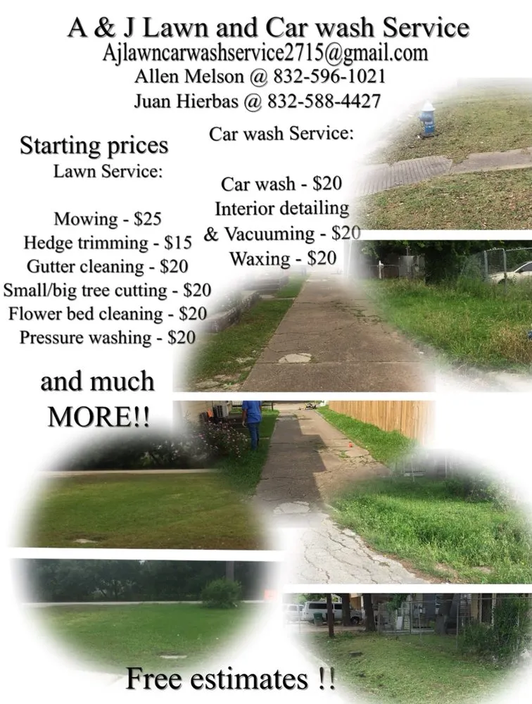 Professional yard cleanup service in Houston, TX - A&J Lawn And Car Wash Service