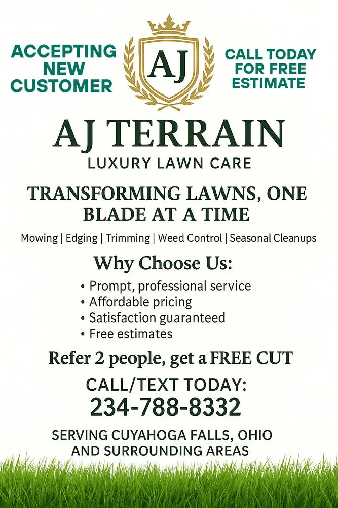 Professional yard maintenance in Cuyahoga Falls, OH - AJ Terrian Luxury Lawn Care