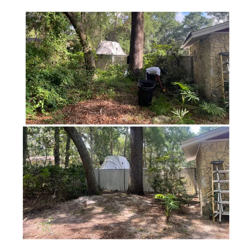 Professional yard cleanup service for residential properties in Jacksonville, FL by Ajax Lawn And Handyman Service