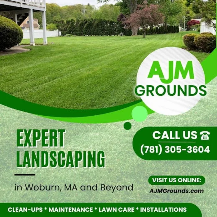 Local lawn care service for residential properties in Woburn, MA by AJM Grounds