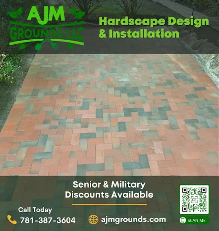 Custom residential landscaping with custom design in Woburn, MA by AJM Grounds