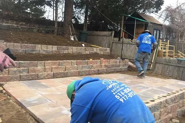 Custom garden landscaping with custom design in Rosedale, NY by Alexander Landscaping