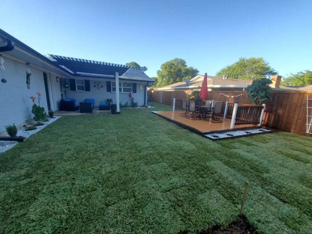 Custom garden landscaping in Irving, TX by Alexander's Curb Appeal