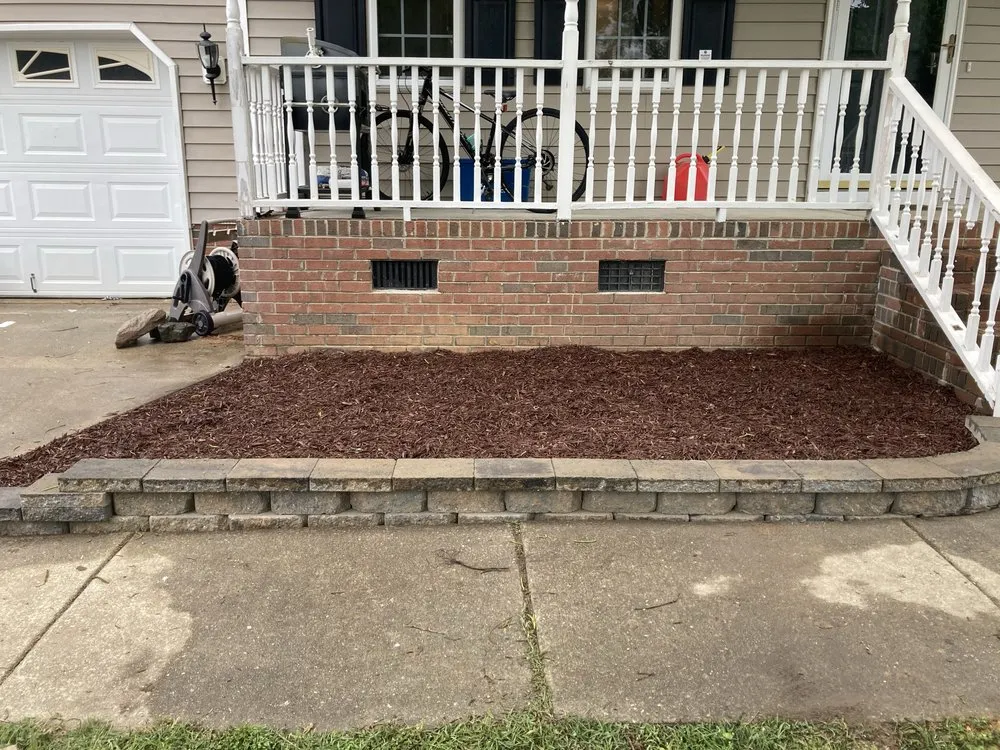 Custom landscape installation in Garner, NC by Alex’s Lawn Care