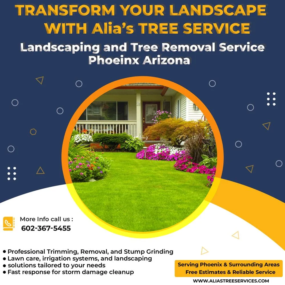 Custom lawn mowing service in Phoenix, AZ by Alia’s Tree Services and Landscaping