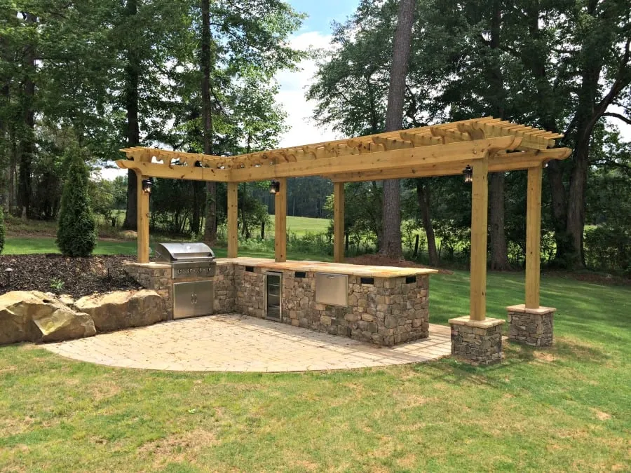 Professional yard cleanup service in Woodstock, GA by All American Landscape and Stone