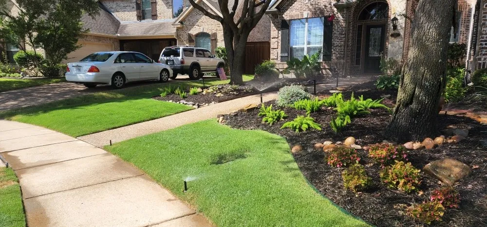 Professional lawn mowing service with custom design in Euless, TX by All American Lawn and Tree Service