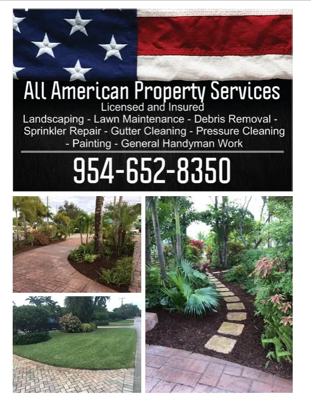 Professional garden landscaping for residential properties in Oakland Park, FL by All American Property Services
