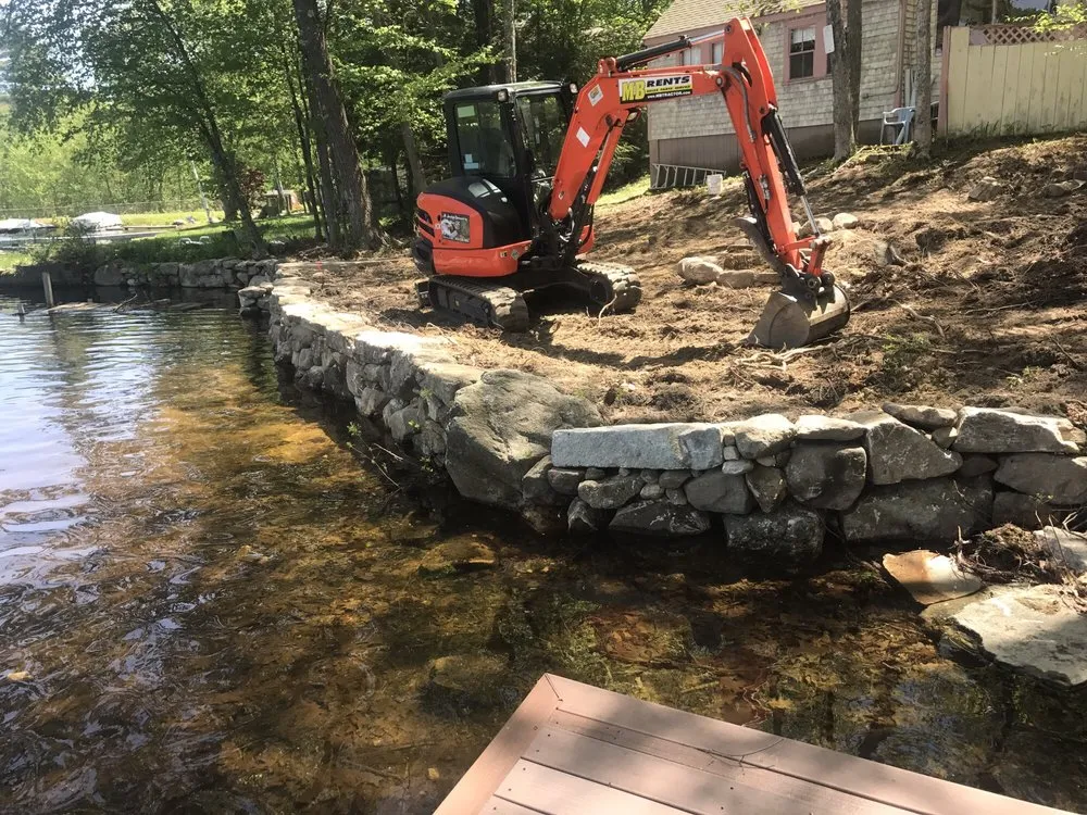 Affordable residential landscaping in Barrington, NH by All American Stonework by Silver
