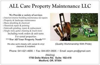 All Care Property Maintenance Logo