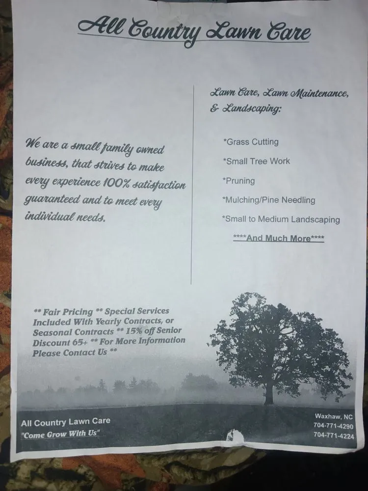 Local landscape design in Waxhaw, NC - All Country Lawn Care