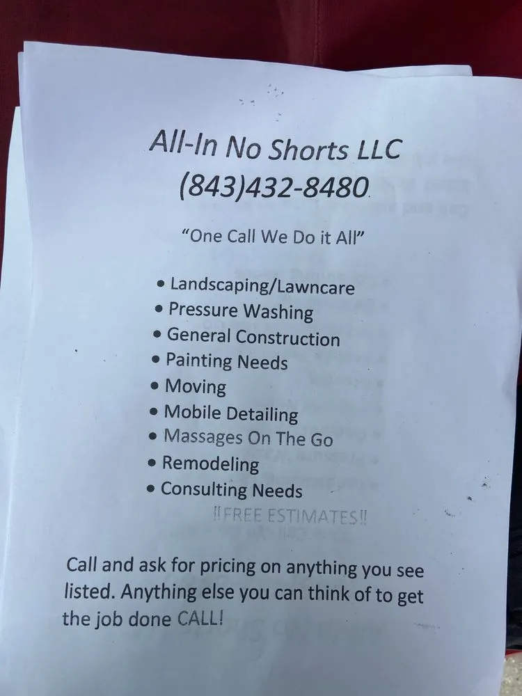 Affordable landscape design in Florence, SC by All in no shorts