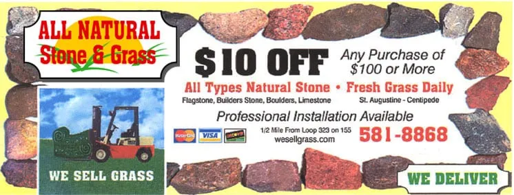 Affordable landscaping services near you across Tyler, TX - All Natural Stone & Grass