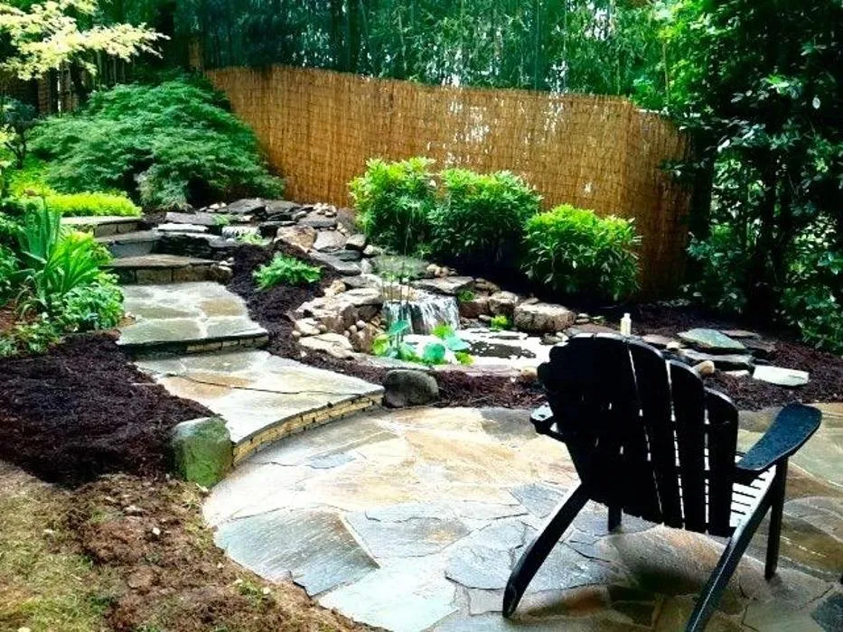 Custom outdoor landscaping in Charlotte, NC by All Natural Streams Landscaping