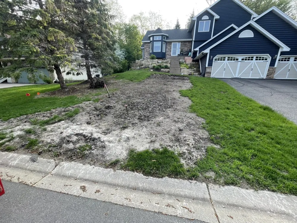 Custom landscape installation with custom design in Inver Grove Heights, MN by All Round Contracting