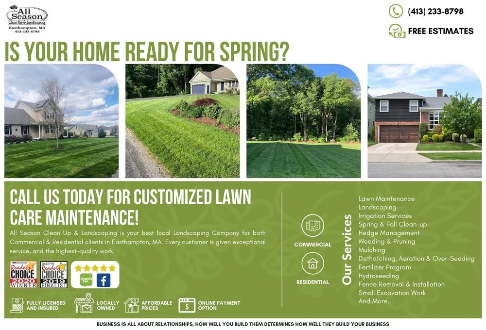 Top-rated residential landscaping in Easthampton, MA by All Season Clean-up & Landscaping