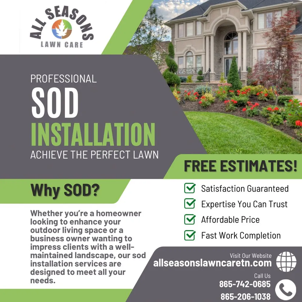 Top-rated lawn mowing service for homes in Knoxville, TN by All Seasons Lawn Care