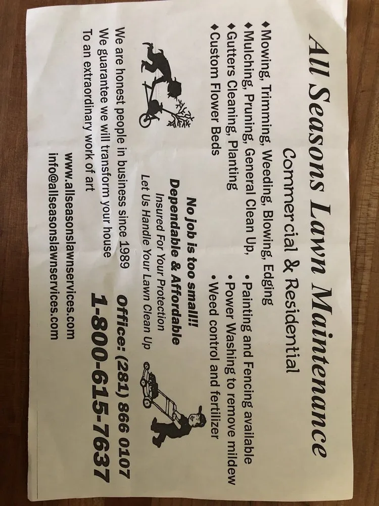 Reliable garden landscaping in Houston, TX by All Seasons Lawn Maintenance