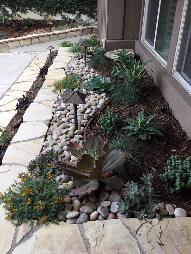 Custom garden landscaping for homes in Corona Del Mar, CA by All Seasons Sprinkler and Landscaping