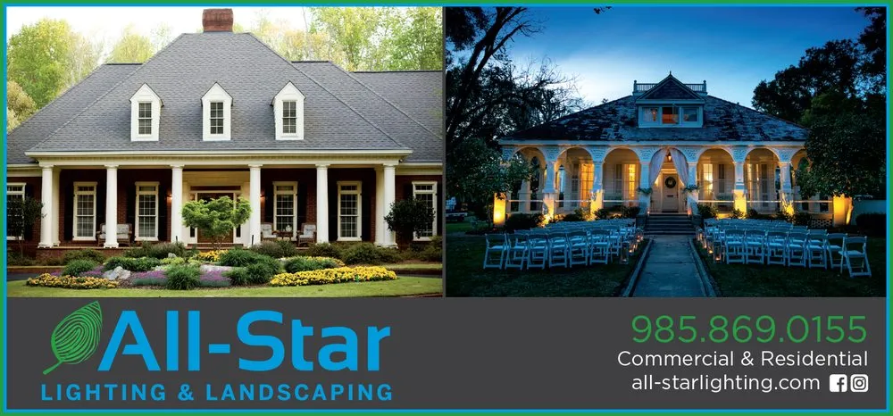 Local lawn care service with custom design in Covington, LA by All-Star Lighting & Landscaping