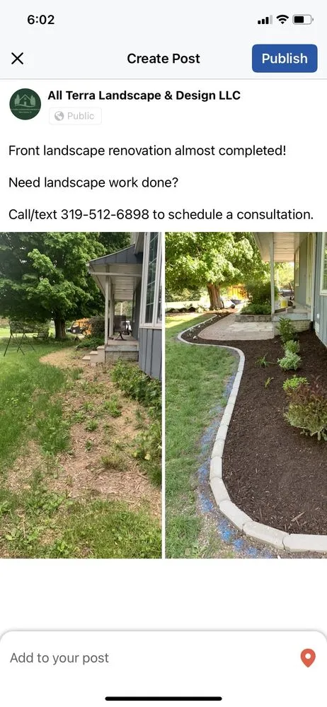 Reliable lawn mowing service for year-round maintenance in West Liberty, IA by All Terra Landscape & Design