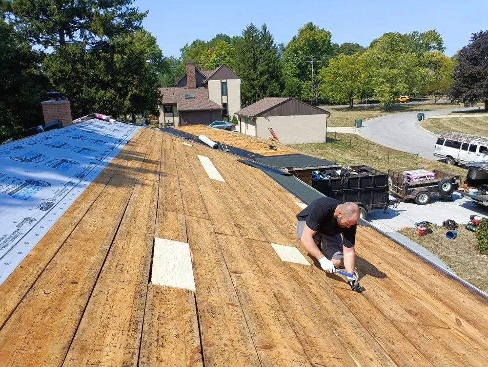 Expert yard cleanup service for homes in Columbus, OH by All Weather Roofing & Repairs