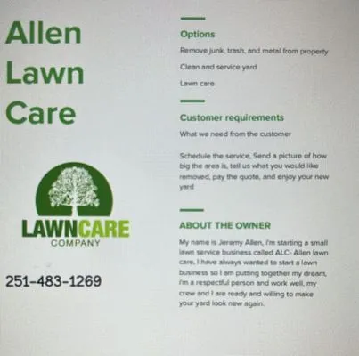 Allen Lawn Care Logo