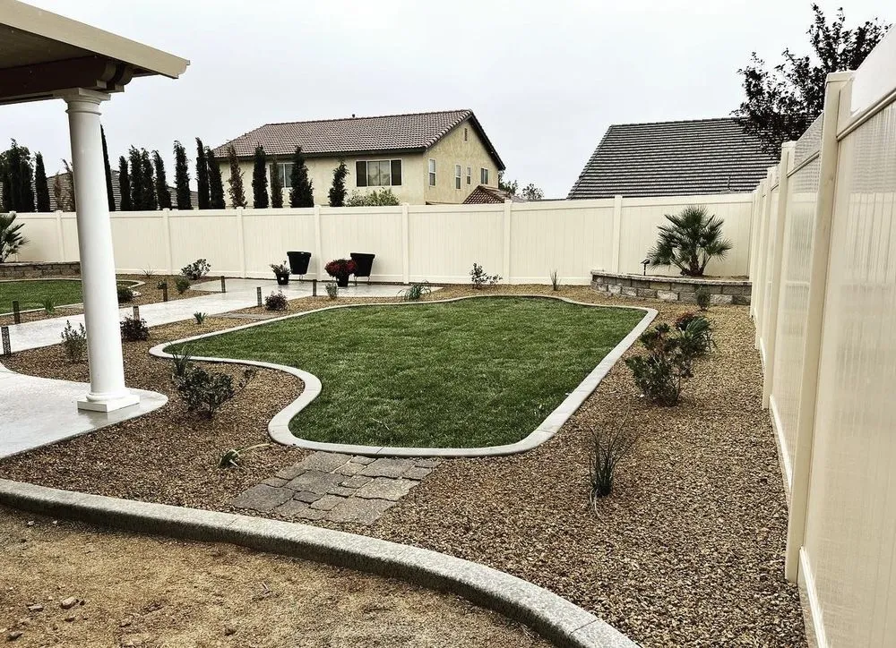 Top-rated landscape installation with custom design in Apple Valley, CA by Alpha & Omega Landscaping