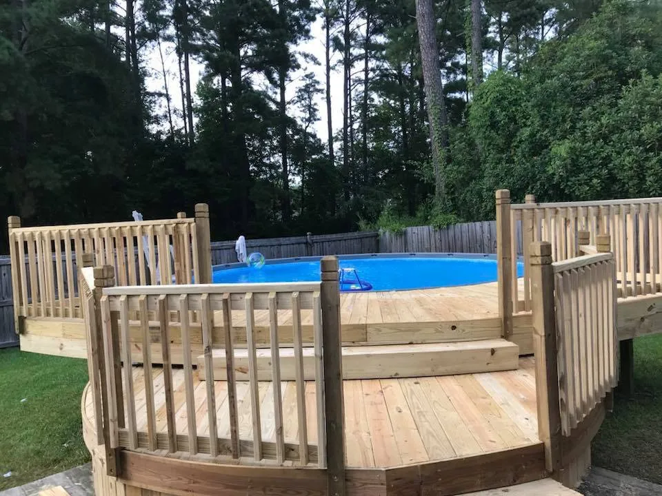 Professional residential landscaping with custom design in Hubert, NC by Alpha Construction
