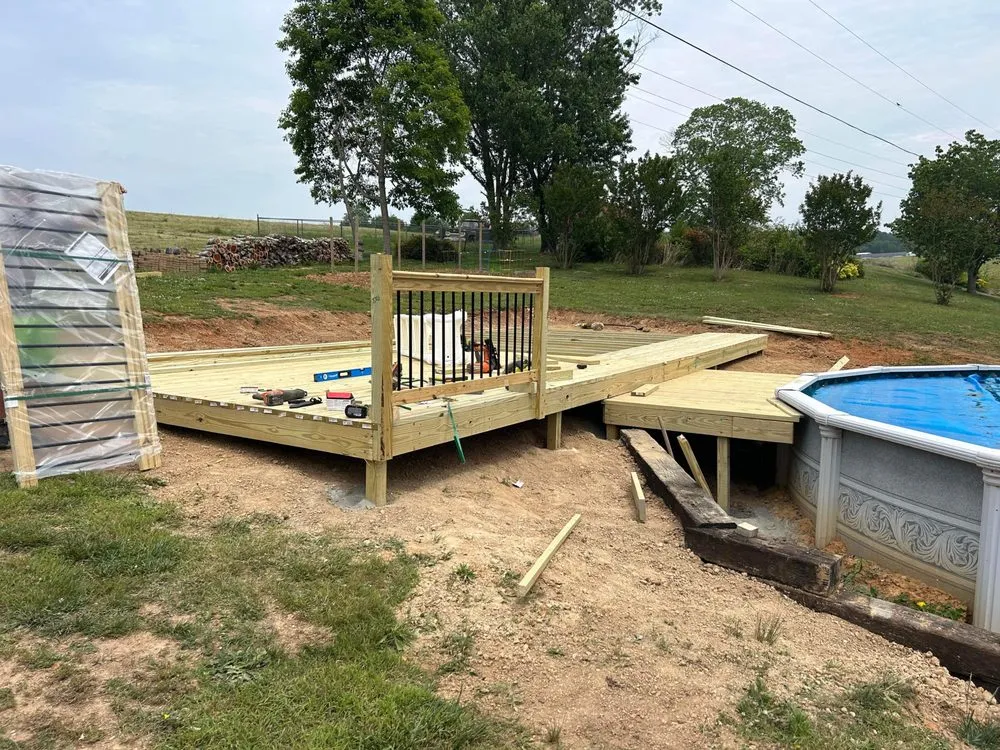 Custom yard cleanup service for outdoor upgrades in Whitesburg, TN by Alpha Decking & Landscape Design