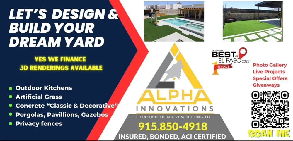Affordable yard cleanup service for outdoor upgrades in El Paso, TX by Alpha Innovations Construction & Remodeling